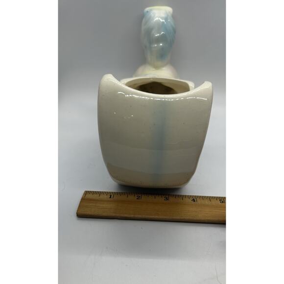 Vtg 50’s Pony Horse And Carriage Ceramic Planter Pink Blue Pastel Nursery Decor - Picture 9 of 10